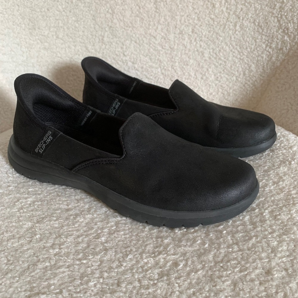 Skechers Slip-ins: On-The-GO Flex Radiant Divine Black Shimmer Women's Size 7.5